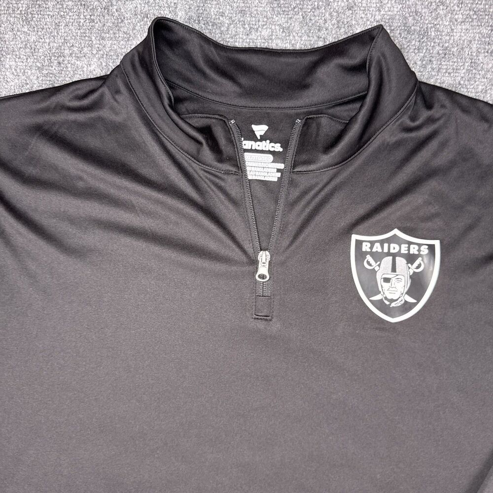 NWT Las Vegas Raiders Pullover Men 3XL Fanatics 1/4 Zip Activewear Top NFL - Picture 2 of 7